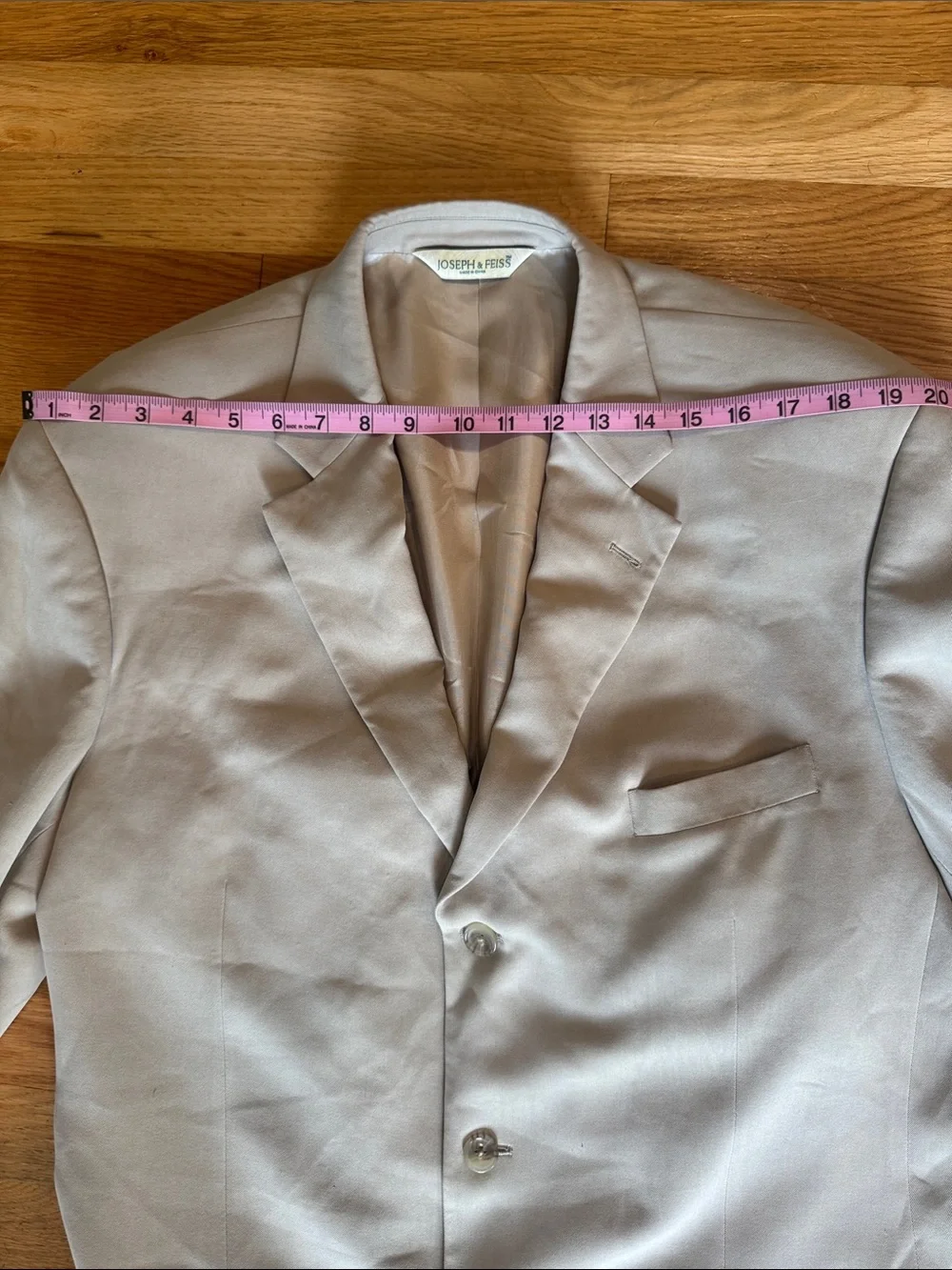 Vintage Joseph & Feiss 100% Silk Tan Blazer - Men's 44 Long